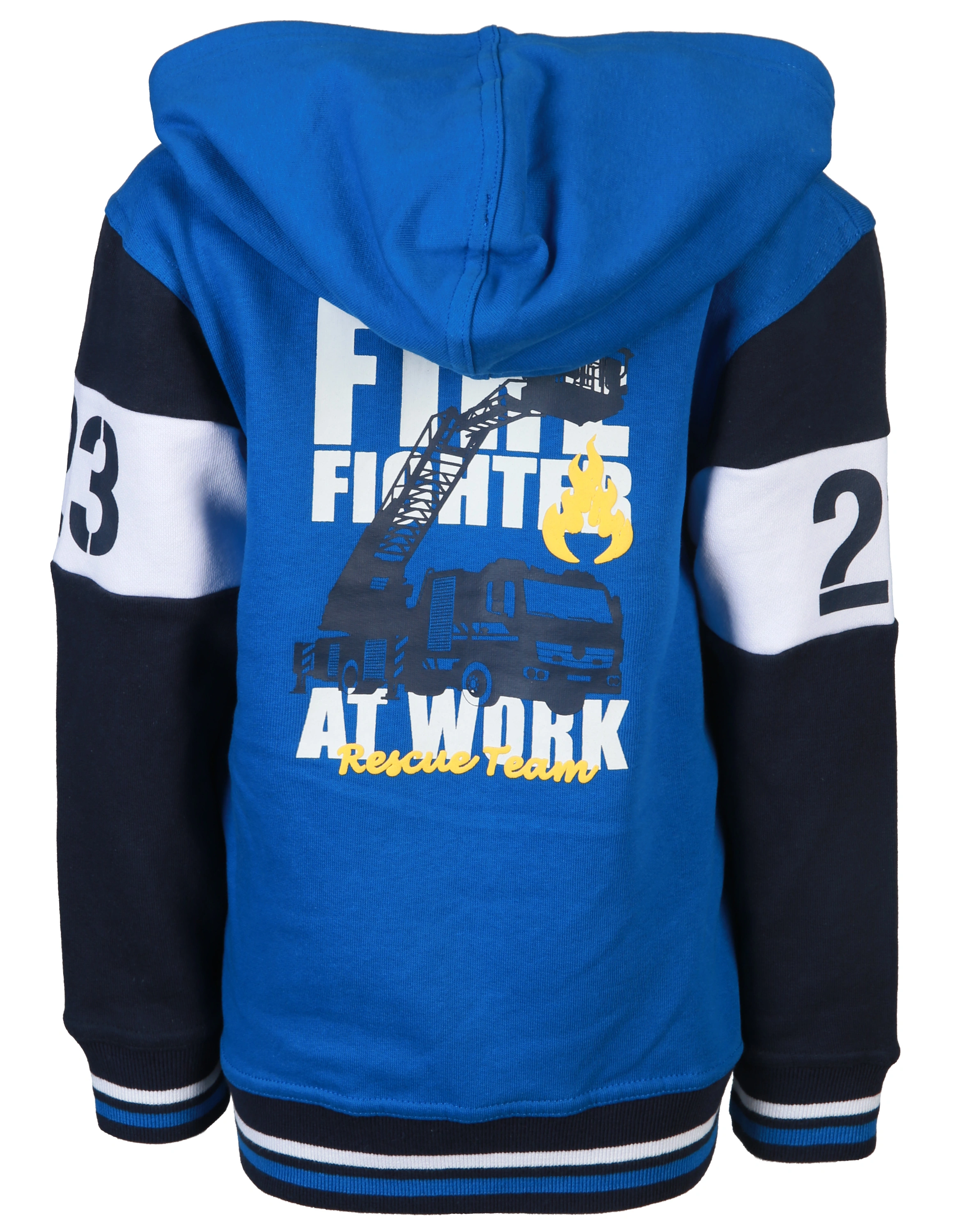 Kapuzen-Sweatjacke RESCUE TEAM in bright blue