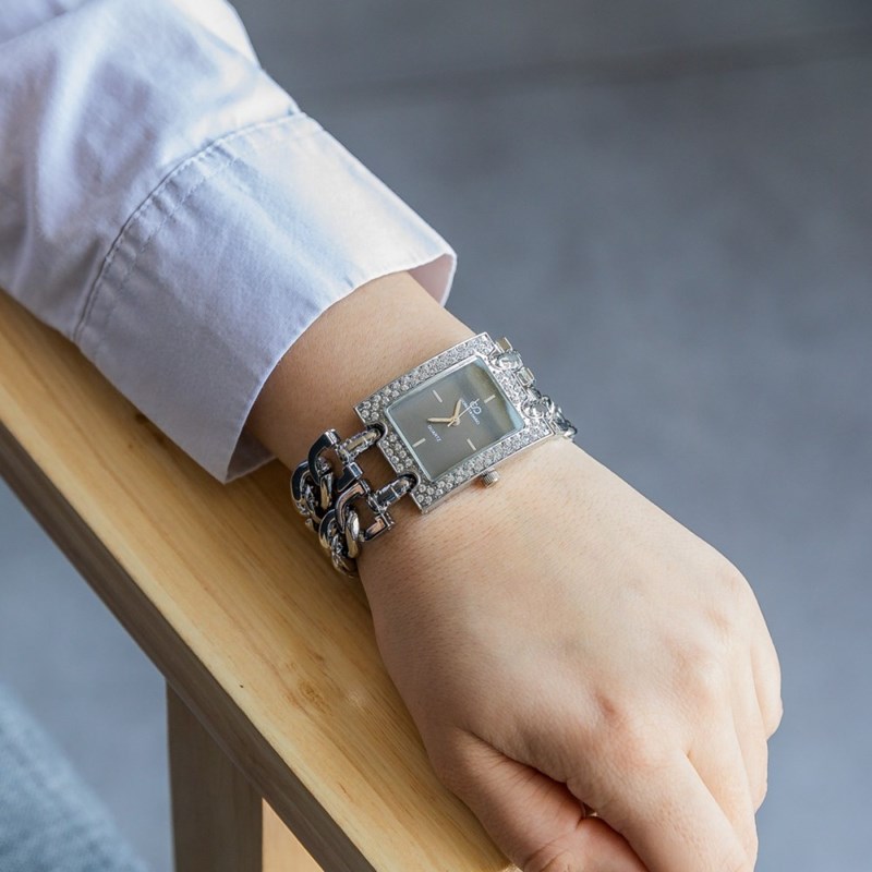 Coffret avec Montre Femme Acier Strass GIORGIO