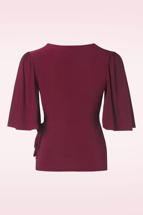 Vintage Chic for Topvintage Belle slinky top in wijnrood