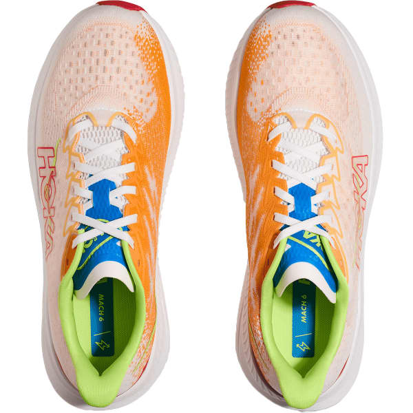 Chaussure running HOKA ONE ONE MACH 6 WHITE / SOLAR FLARE