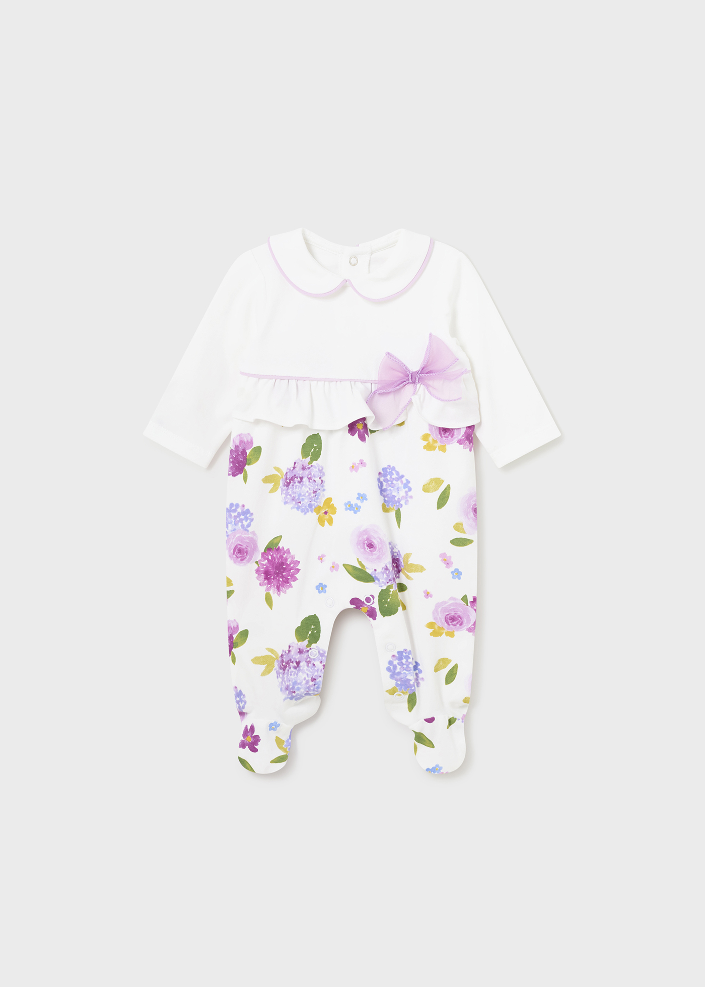 Macacão comprido Better Cotton para recém-nascidos, branco