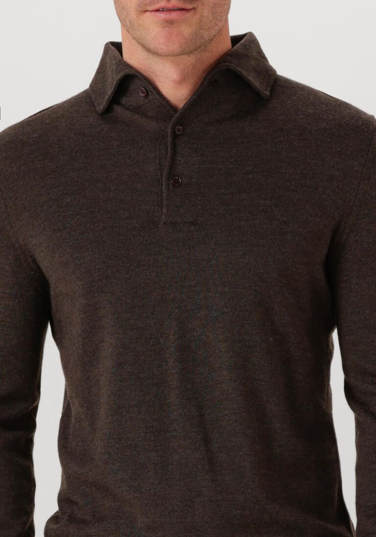 bruine leurink knit polo polo hidden button down