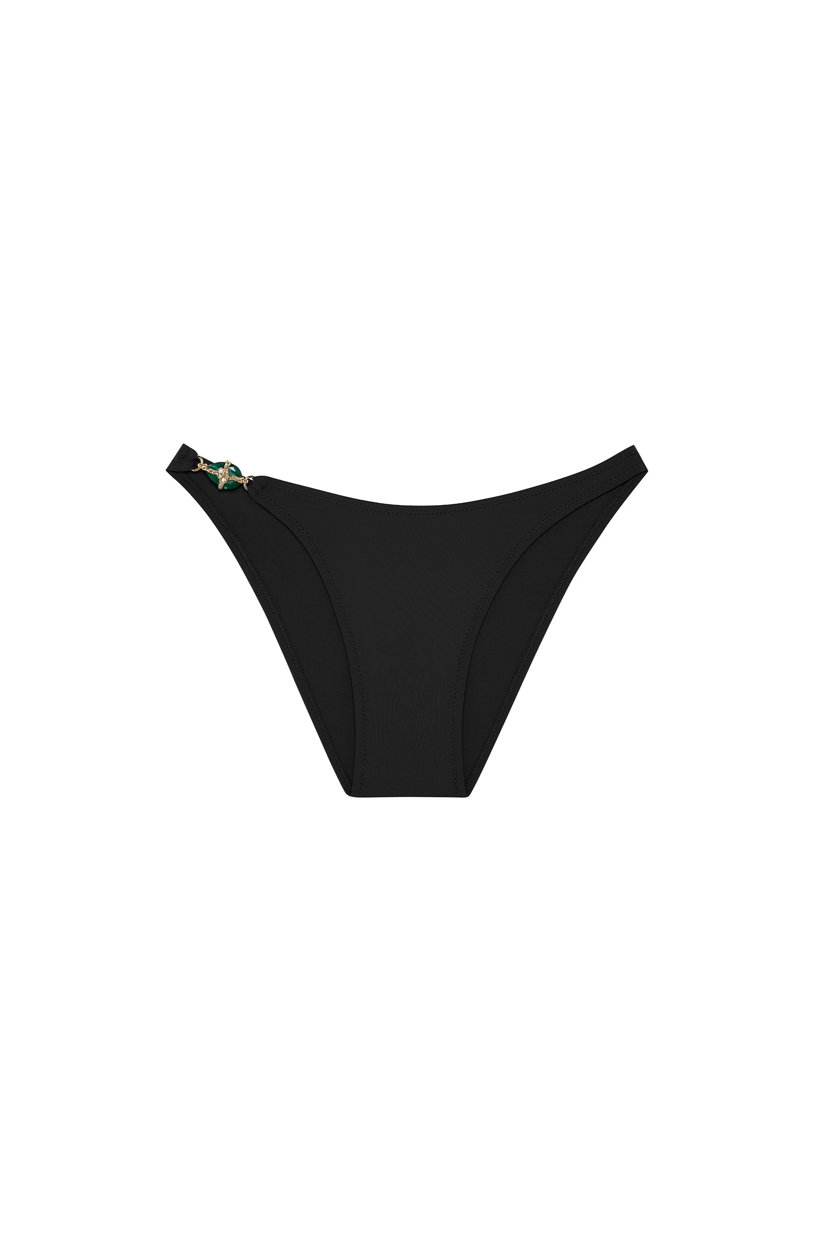 carlie Bas de maillot de bain échancré noir à bijoux Noir