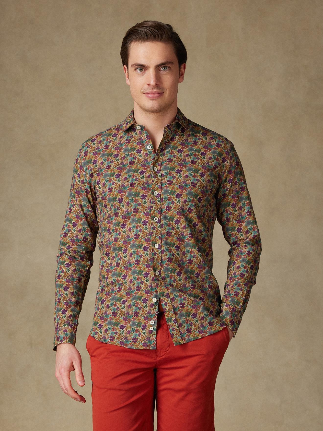 Chemise Stuart en lin à motif floral