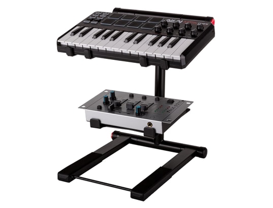 IBIZA - Support tablette tactile Slap 200 support double dj ordinateur -noir