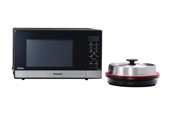Panasonic NN-GD38 - Mikrobølgeovn med grill - 23 liter - 1000 W - rustfrit stål/sort