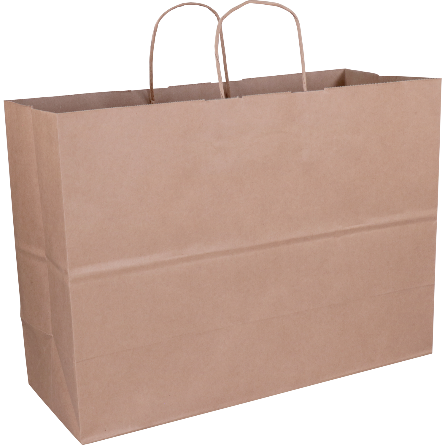 Tas, Kraftpapier, gedraaid papieren koord, 45x 17x33cm, draagtas, bruin