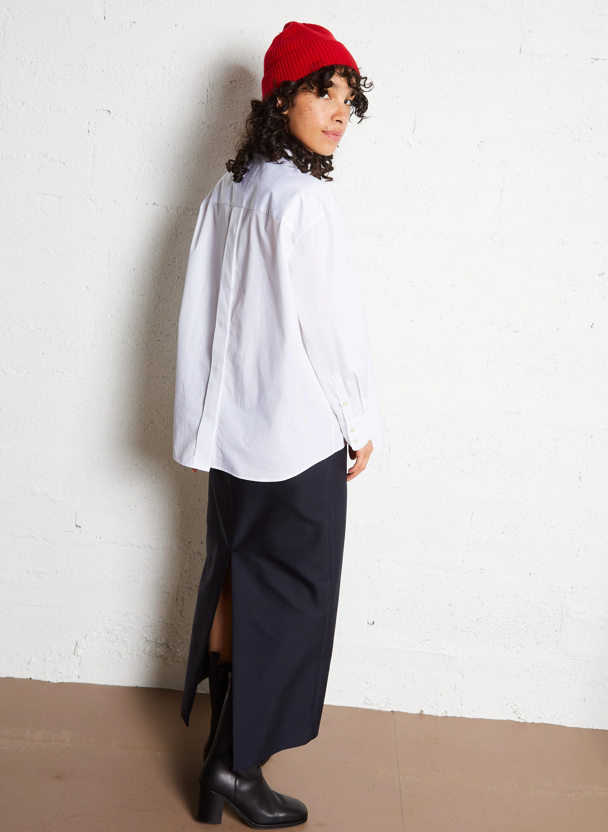 LORED - Chemise col classique ample en coton | Blanc
