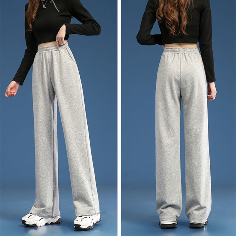 Gafi - Hoge taille effen losse joggingbroek