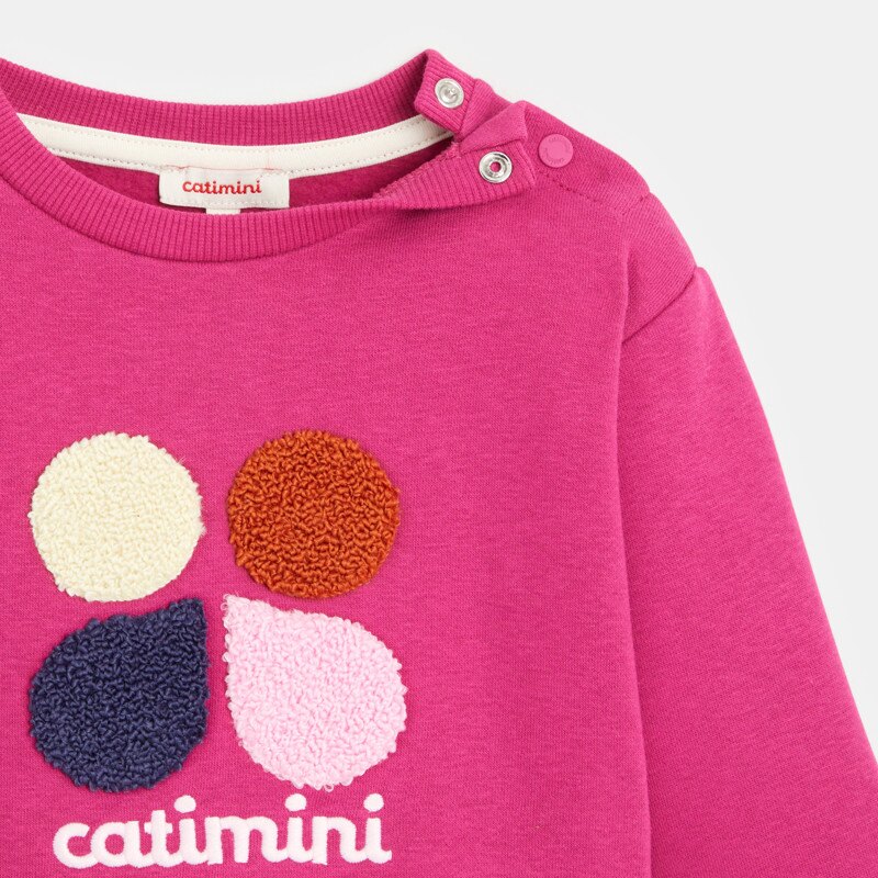 Sweat bébé molleton brodé violet Catimini Mauve Violet