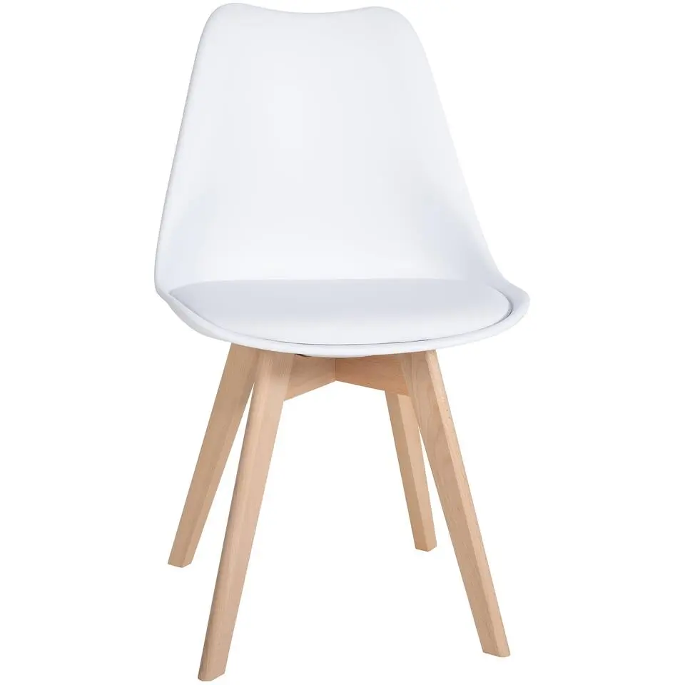 CLP Set van 6 Eetkamerstoel Ramsey natura Frame - Kunststof - wit