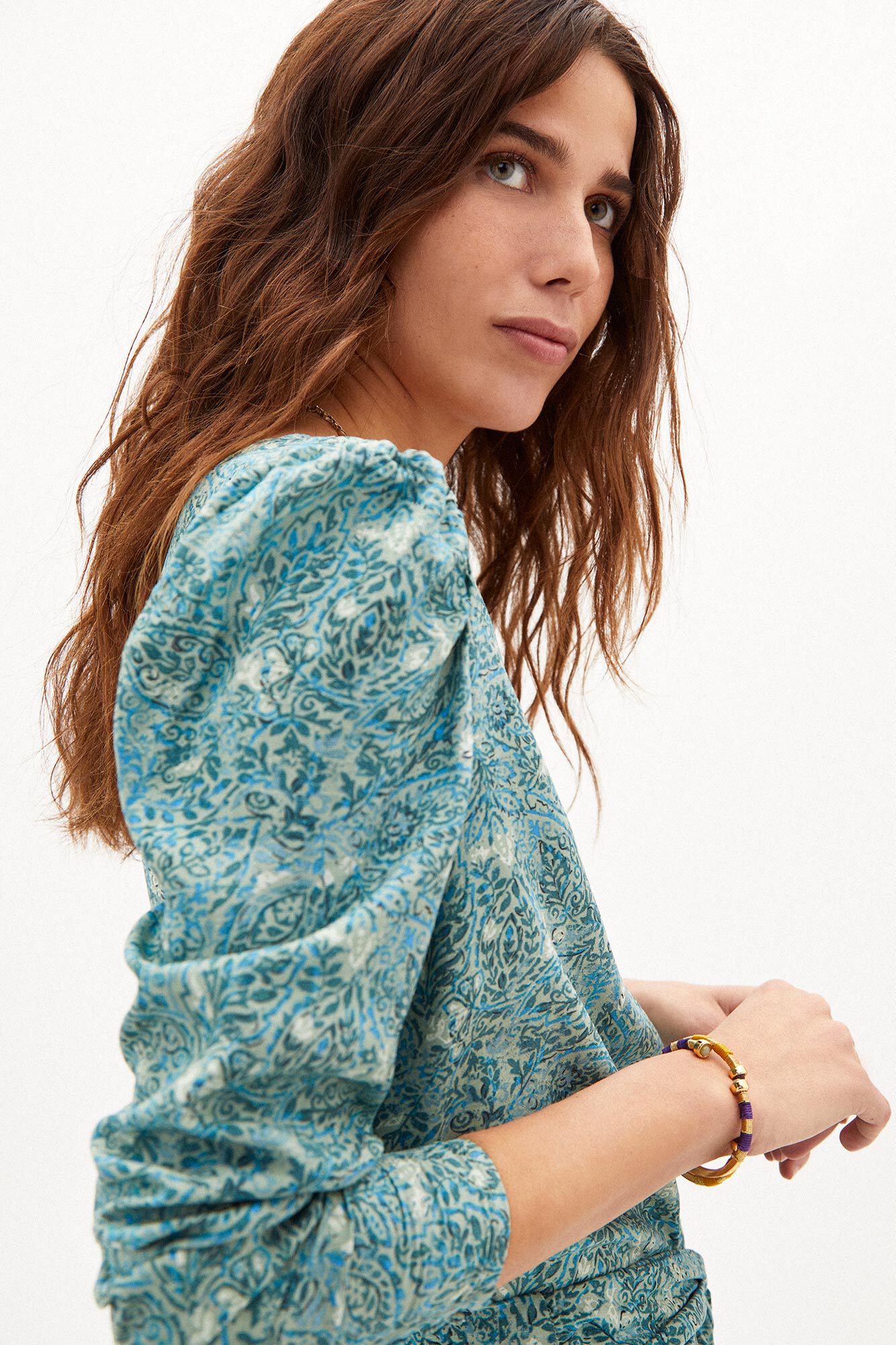 Blusa estampada April - Bordô