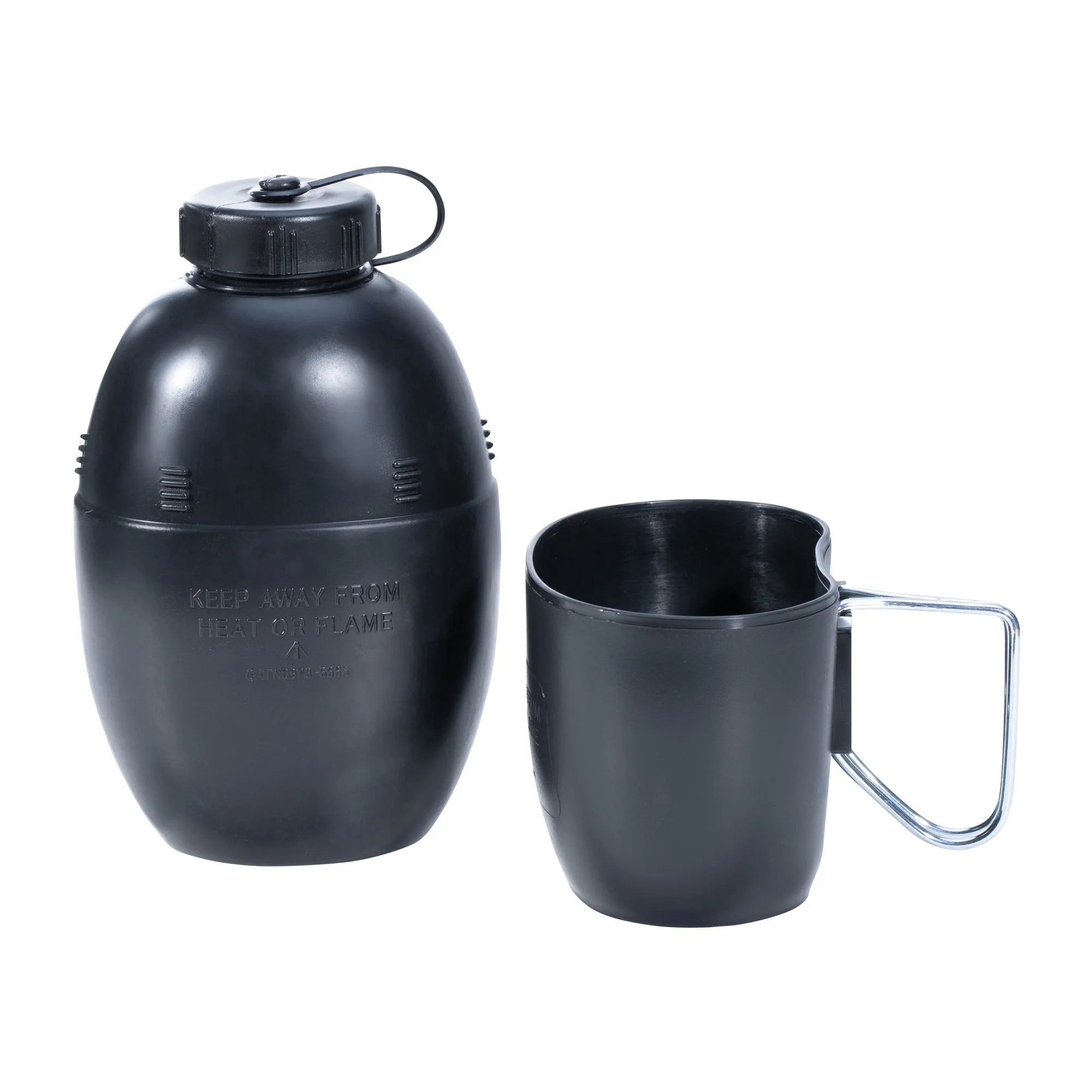 BCB -  BCB Wasserflasche mit Becher schwarz