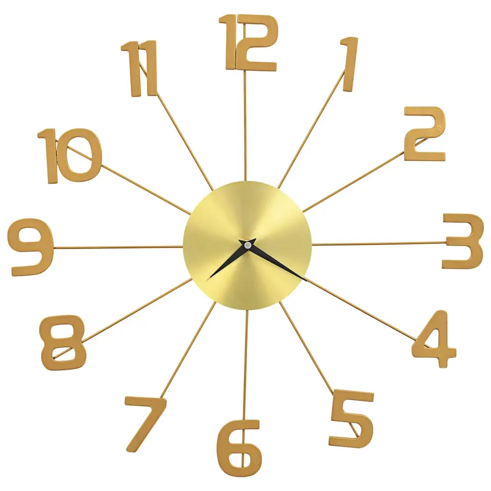 vidaXL - Wandklok - Goud - Metaal - 50 cm