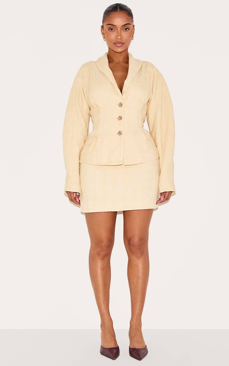 Vanille Ensemble Jupe Mini Bouclette Shape