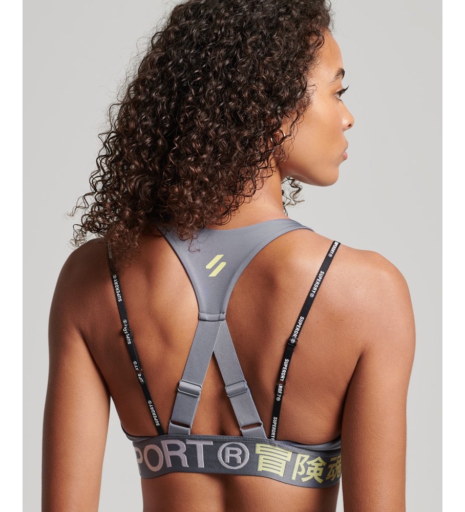 Sutiã Superdry Stretch Logo Train cinza