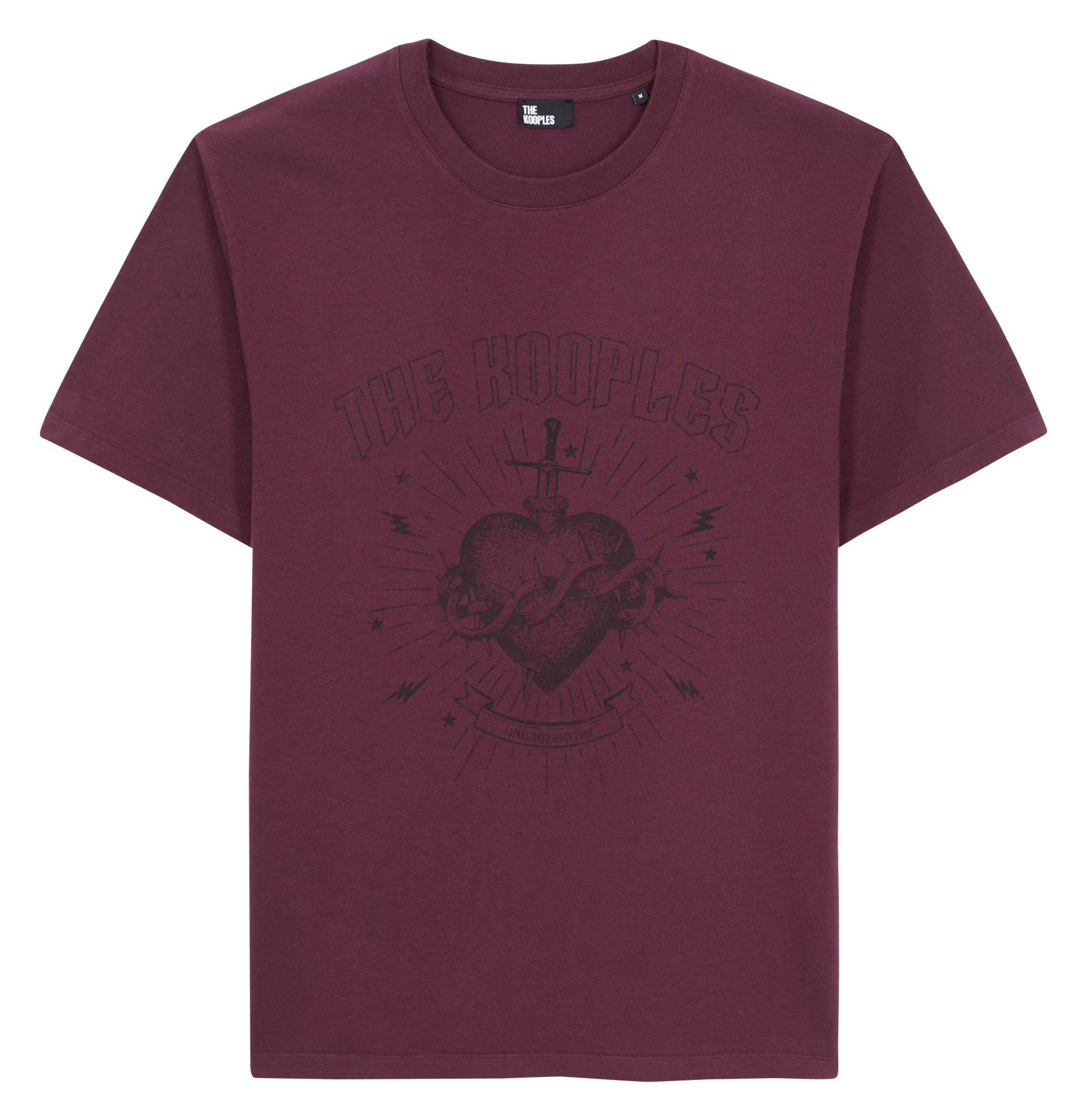 Tee-shirt droit col rond en coton sérigraphié |