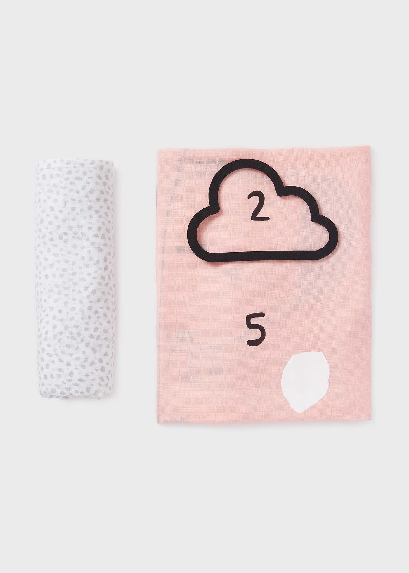 Conjunto de 2 cotonetes de algodão para medir o tamanho do bebê, com gaze.