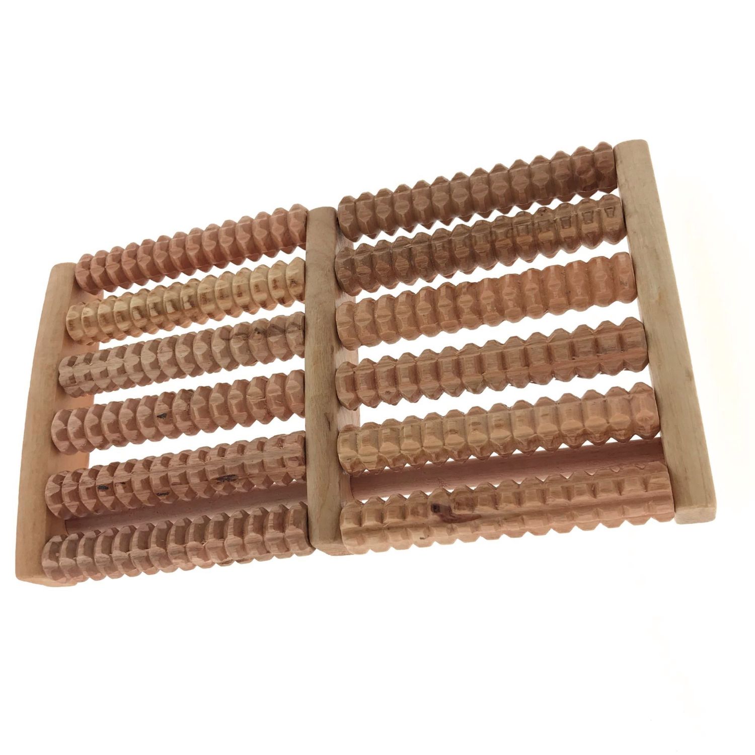 Dewello® Hochwertiger Fußroller, Fußmassage, Stressreduzierung, Entspannung, aus Holz, 2 x 6 Rollen, über 1000 Massagenoppen