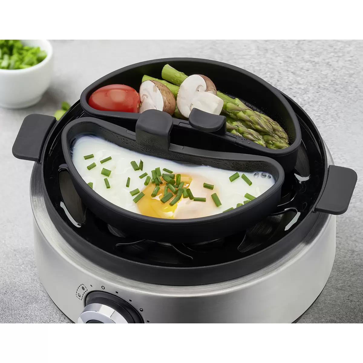 Eierkocher Vario Eggs schwarz,silber