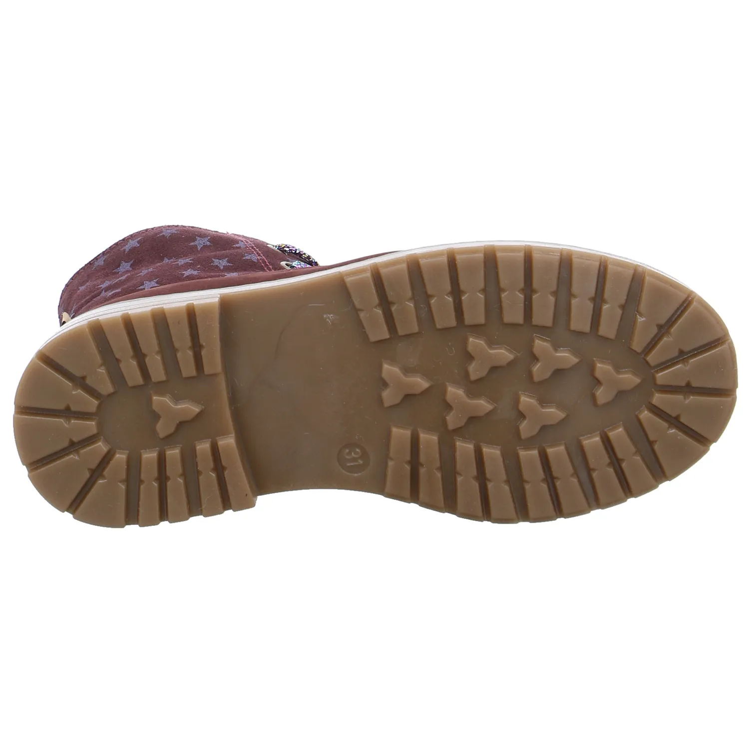 SCHUHENGEL Kleinkinder-Winterstiefel Dunkelrot Leder  Schnürstiefel
