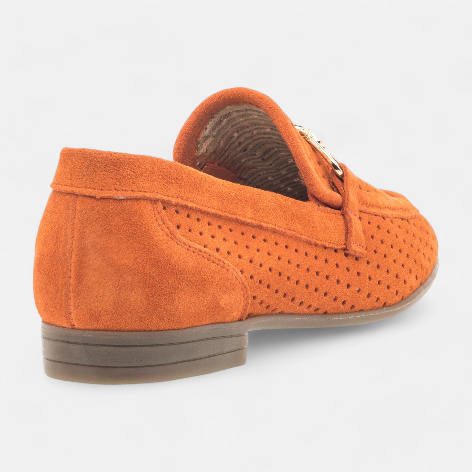 Mocassins Femme en cuir orange
