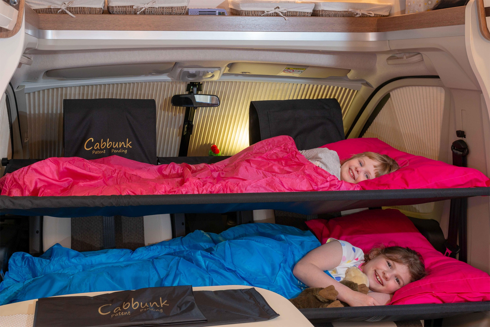 Patented Cabbunk Kinderbett für T5 / T6 / Caddy / Viano / Vito / Metris / Transit / Trafic / Dispatch / Expert / Proace Doppelbett