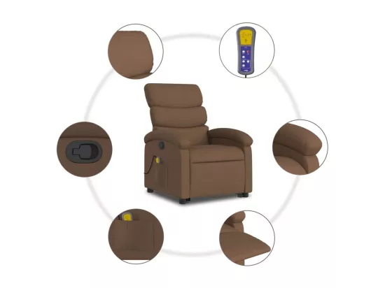 Fauteuil massant inclinable Marron Tissu
