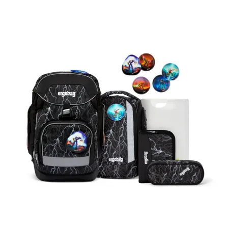 ergobag PACK Schulrucksack-Set REFLEX GLOW ReflektBär, 6-teilig