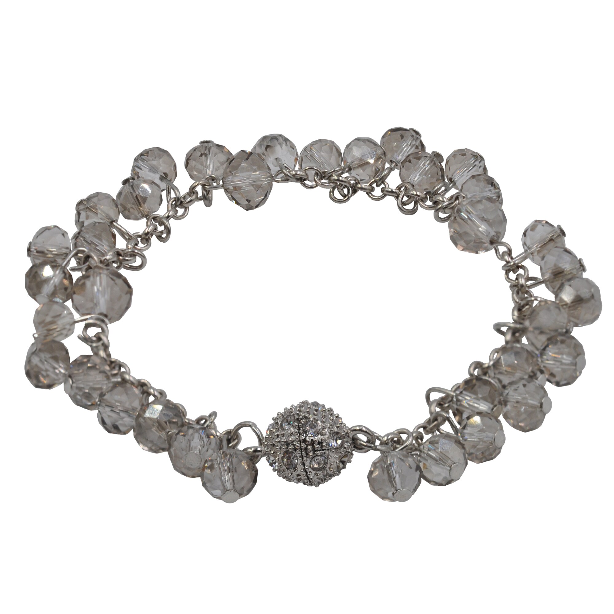 Steuer Modeschmuck Schmuckset Collier Armband silberfarben Ankerkette Glas Perle grau