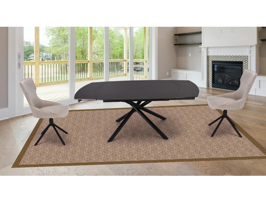 CONCEPT1 - Table Madrid marron 130-190x90x76 100% céramique