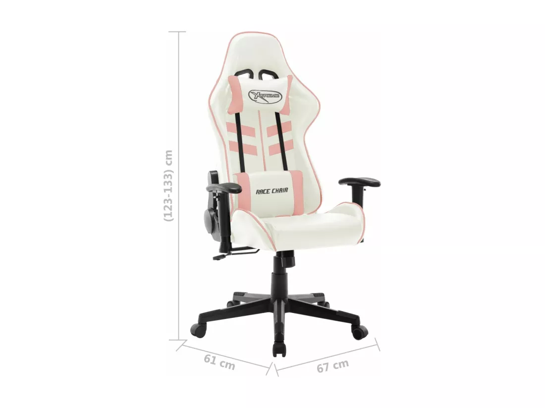 Chaise de jeu Blanc et rose Cuir artificiel