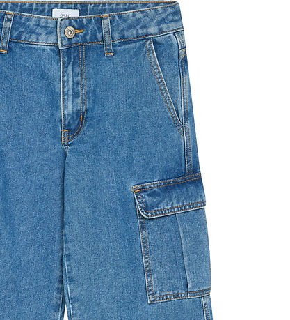 Grunt Jeans - Worki Cargo mit niedriger Taille - Authentic Blue