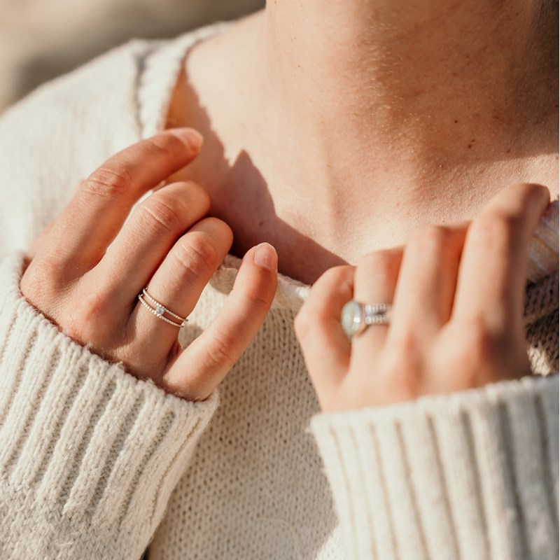 Bague Argent Tendance Pierre Precieuse Fine Aventurine