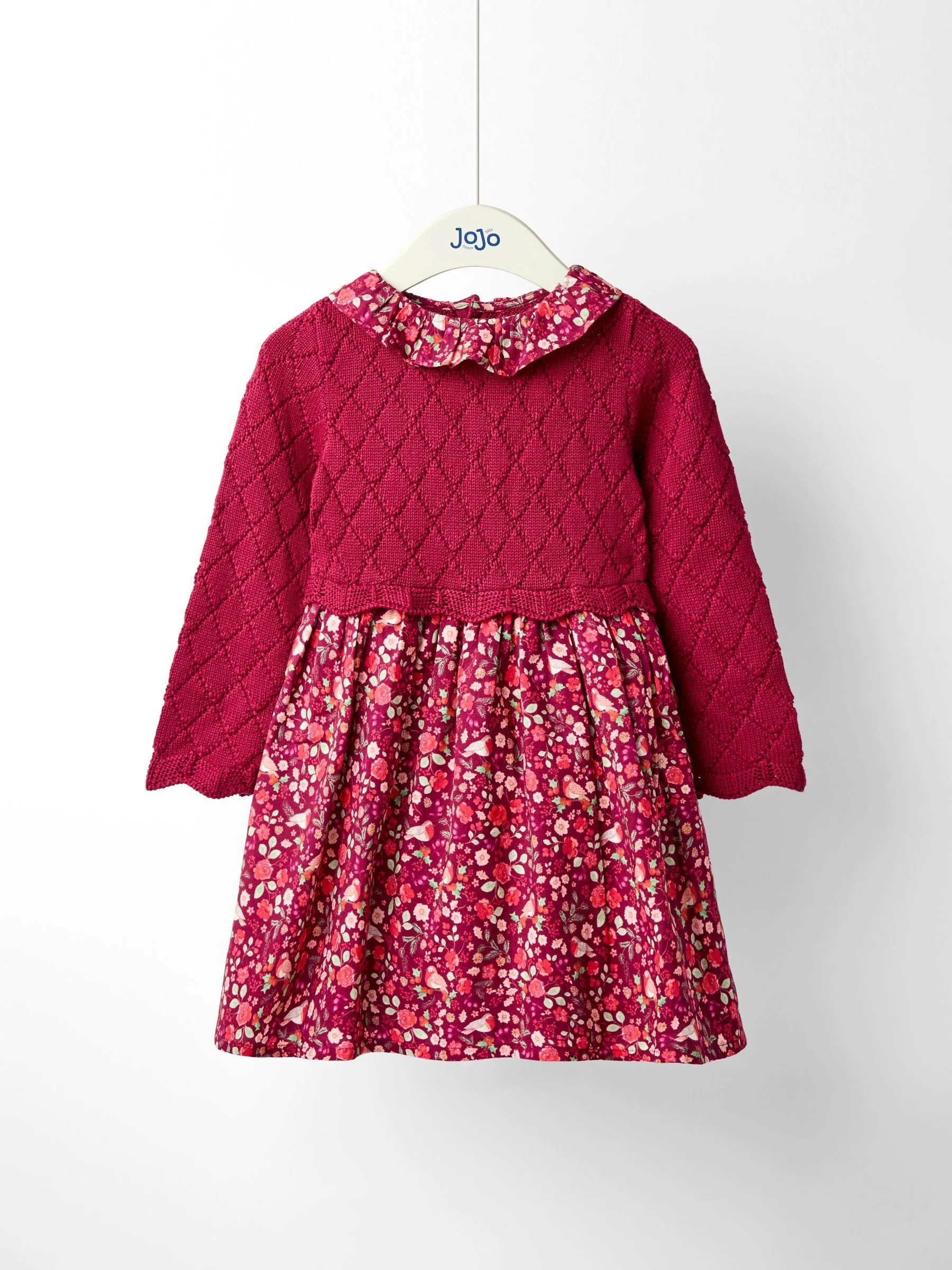 Rood Kerstmis - JoJo Maman Bébé Knitted Combo Dress