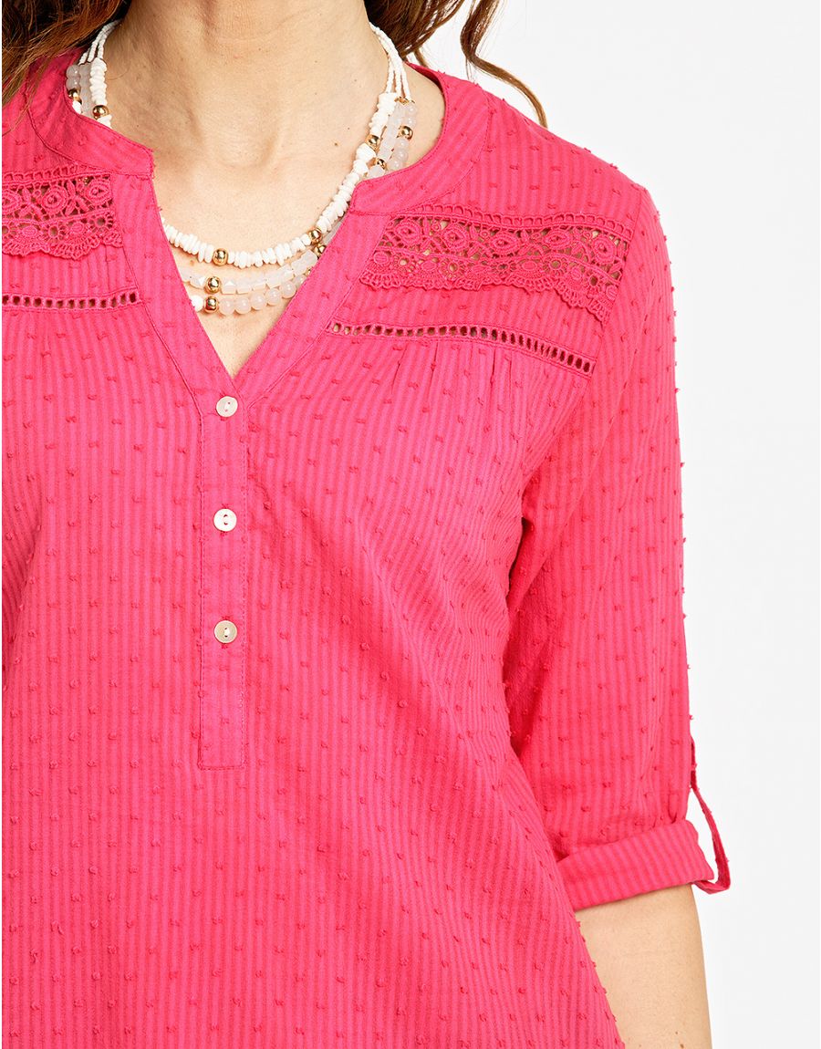 Blouse plumetis rouge