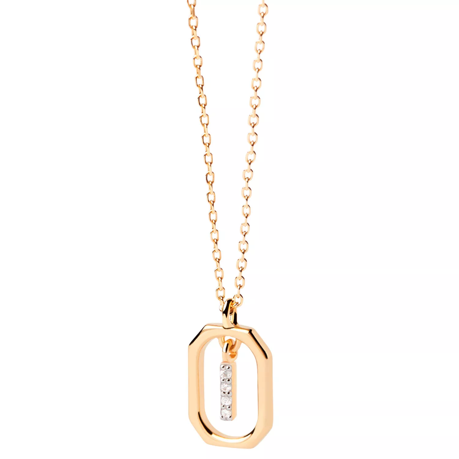 PDPAOLA Mini Letter Halskæde 18 kt. Forgyldt Sølv CO01-520-U