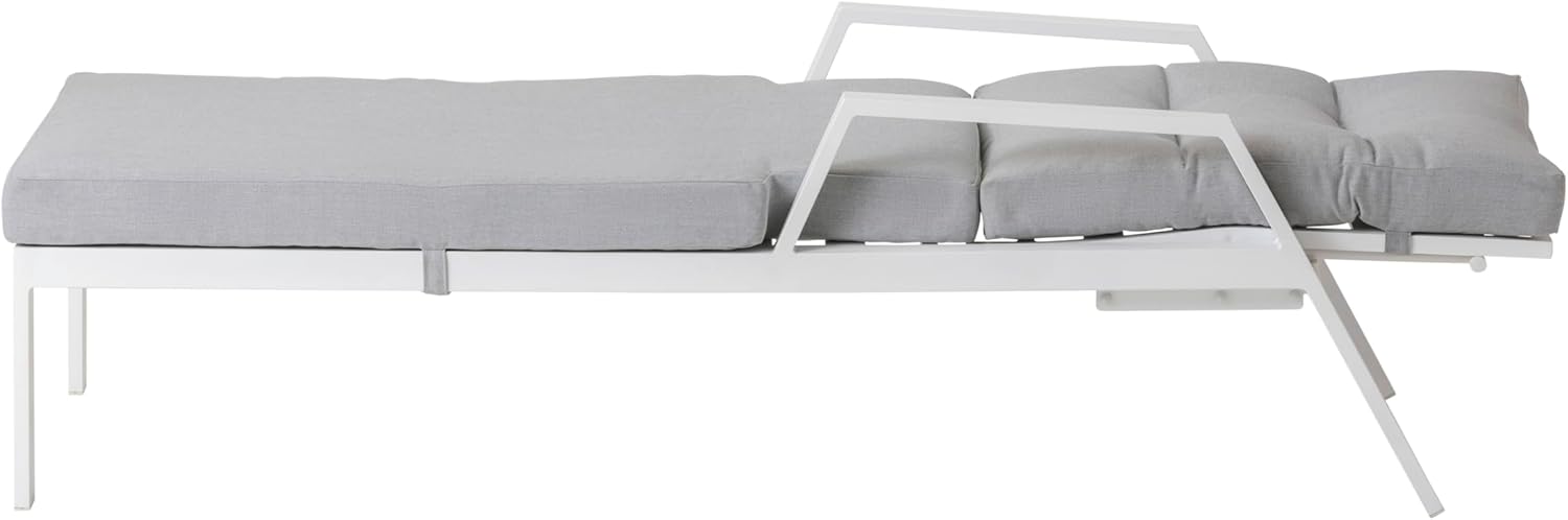 Dehner Gartenliege Formentera, Sonnenliege inkl. wasserabweisendem Polster, verstellbar, 66 x 97 x 188.5 cm (B/H/T), Sitzhöhe 42 cm, Aluminium/Polyester, weiß
