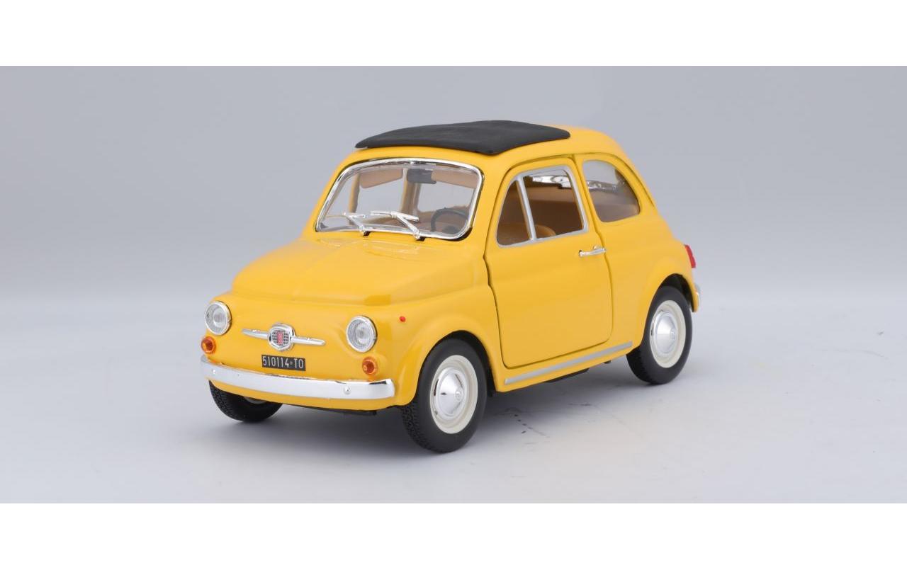 Fiat 500 F 1965 Gelb 1:24Sammlermodell im Massstab 1:24