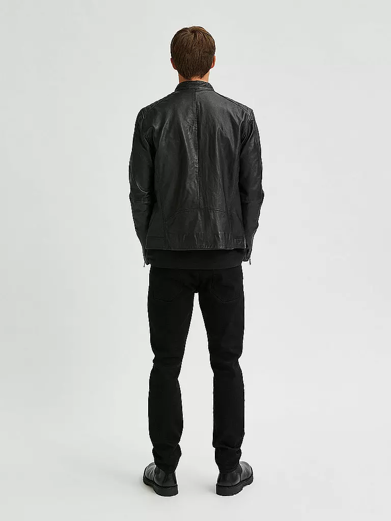 SELECTED Lederjacke SLHICONIC  schwarz
