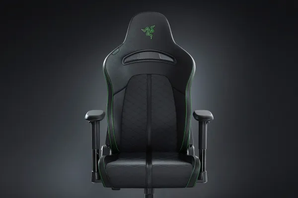 Razer Iskur X - Stol - armstøtter - T-formet - syntetisk læder, stål, elastomerisk polyuretan (EPU) - sort/grøn