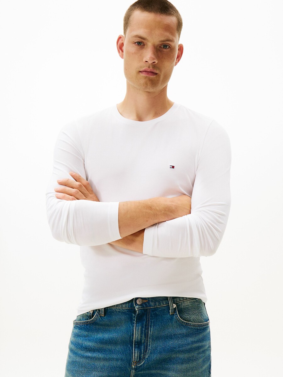 TOMMY HILFIGER<br>Camiseta de manga comprida, modelo slim stretch