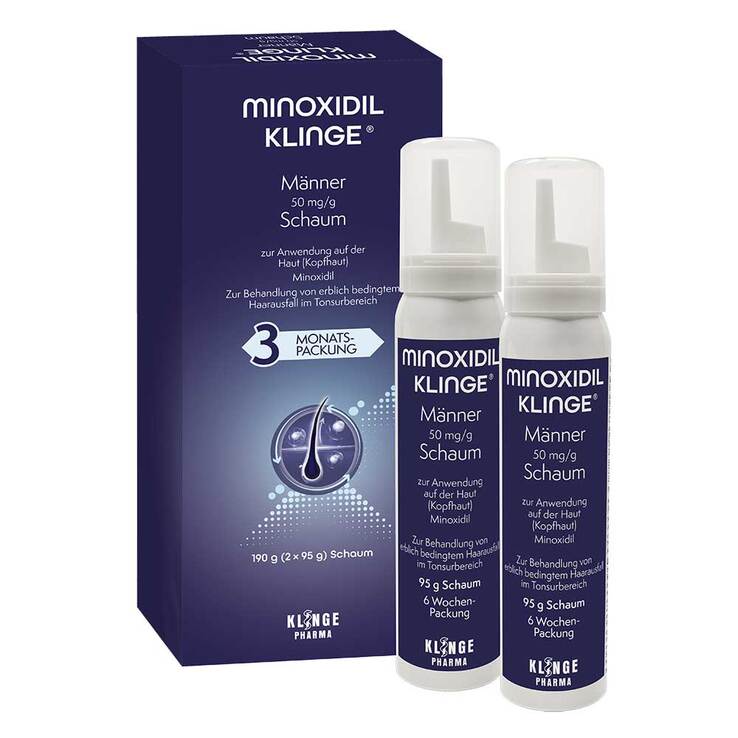 Minoxidil Klinge Männer 50 mg / g Schaum, 190 g