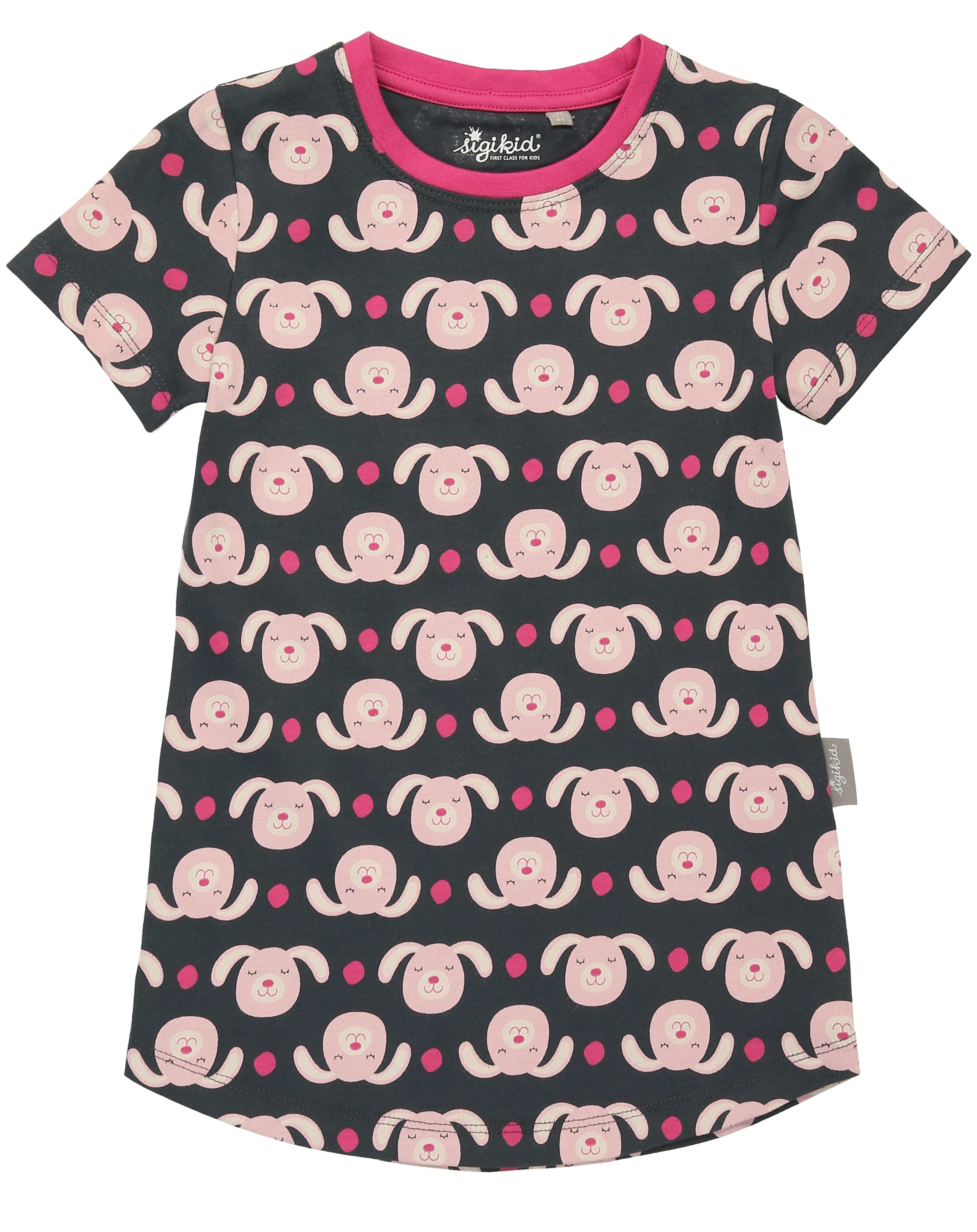 Schlafanzug lang HASI AOP grau/pink