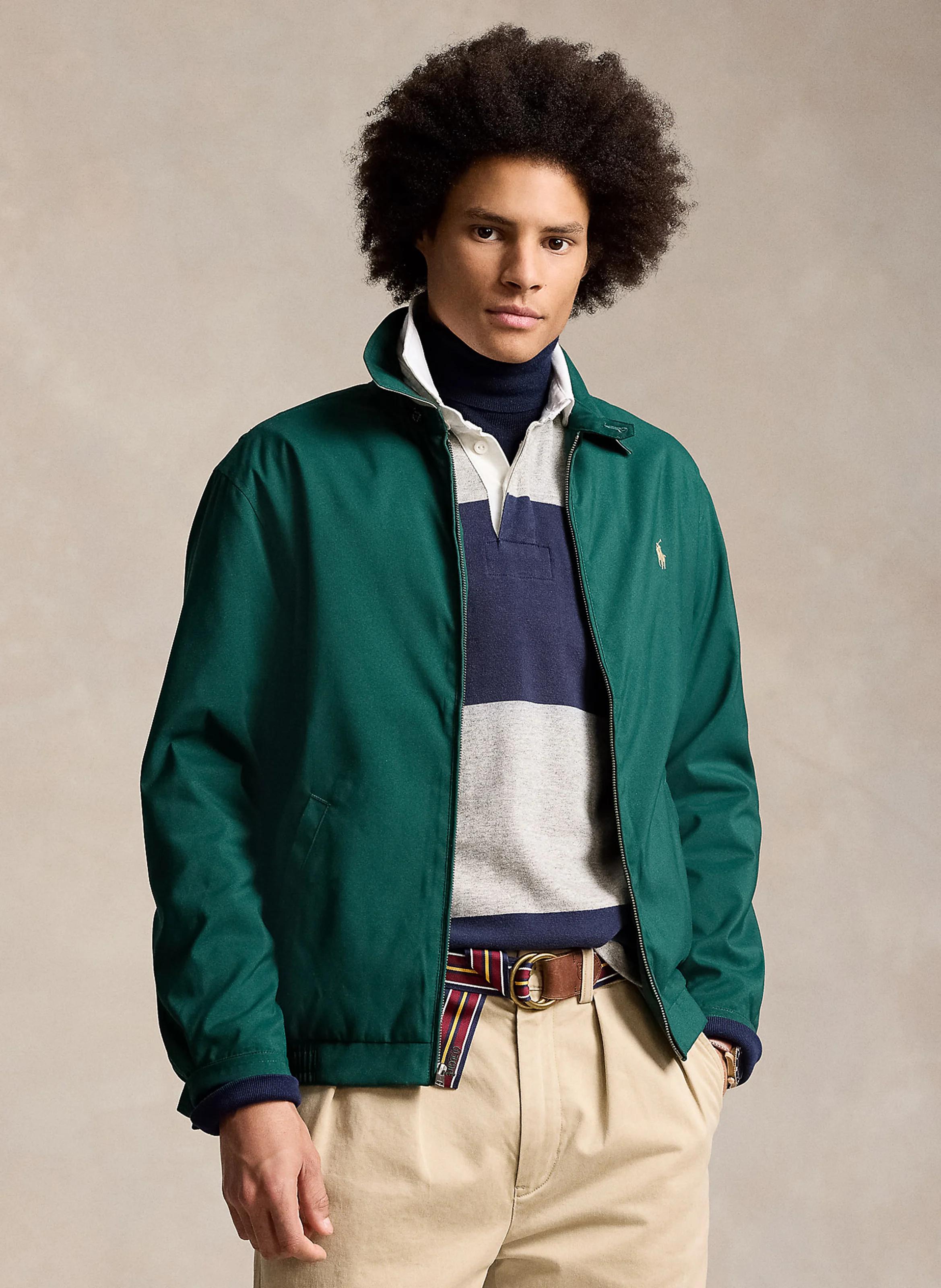 Blouson col classique| Vert