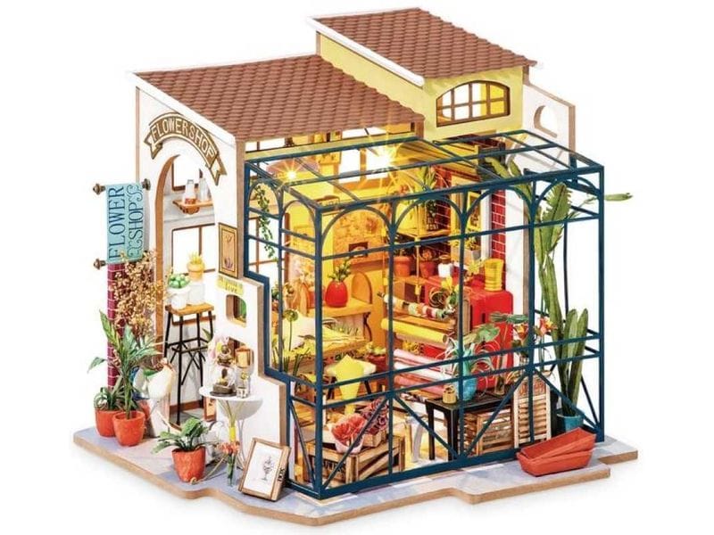 RoboTime Bausatz Emily's Flower Shop 3D-Puzzle aus lasergeschnittenen Holzteilen