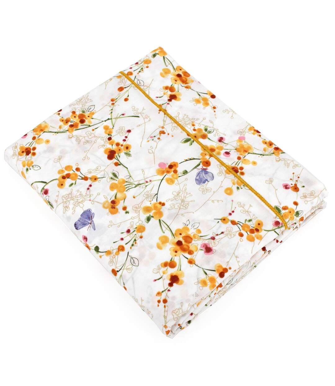 Drap plat 280x325 cm percale coton BEL AMOUR jaune