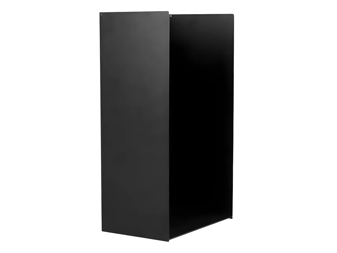 Rack à bûches PESTAK en acier noir avec dossier 45x30x80 cm