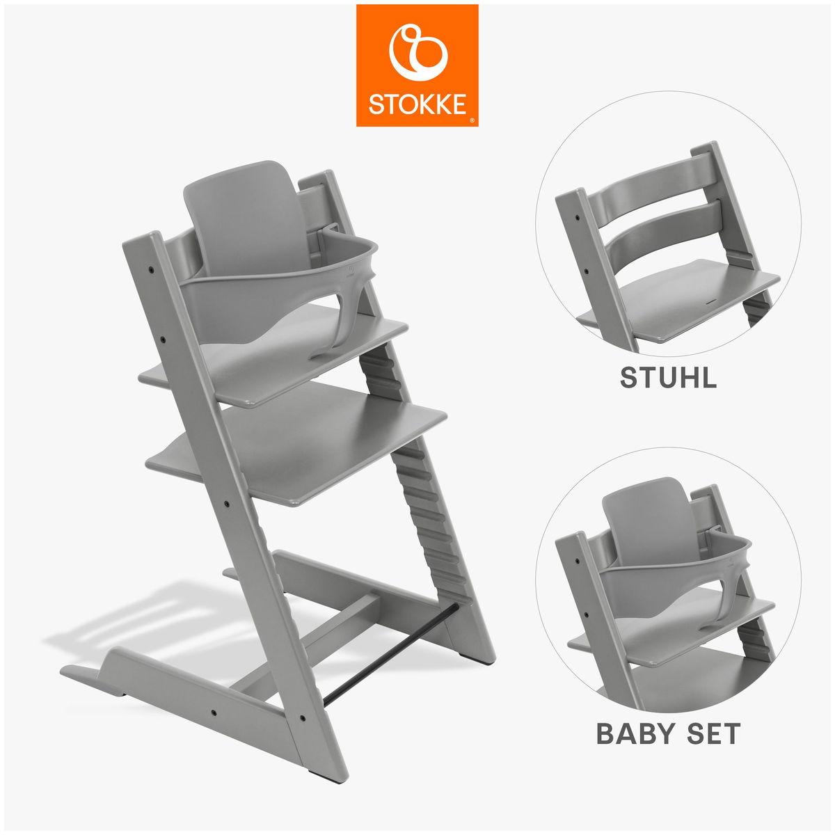 STOKKESTOKKE   Tripp Trapp Bundle Baby Set stormy grey