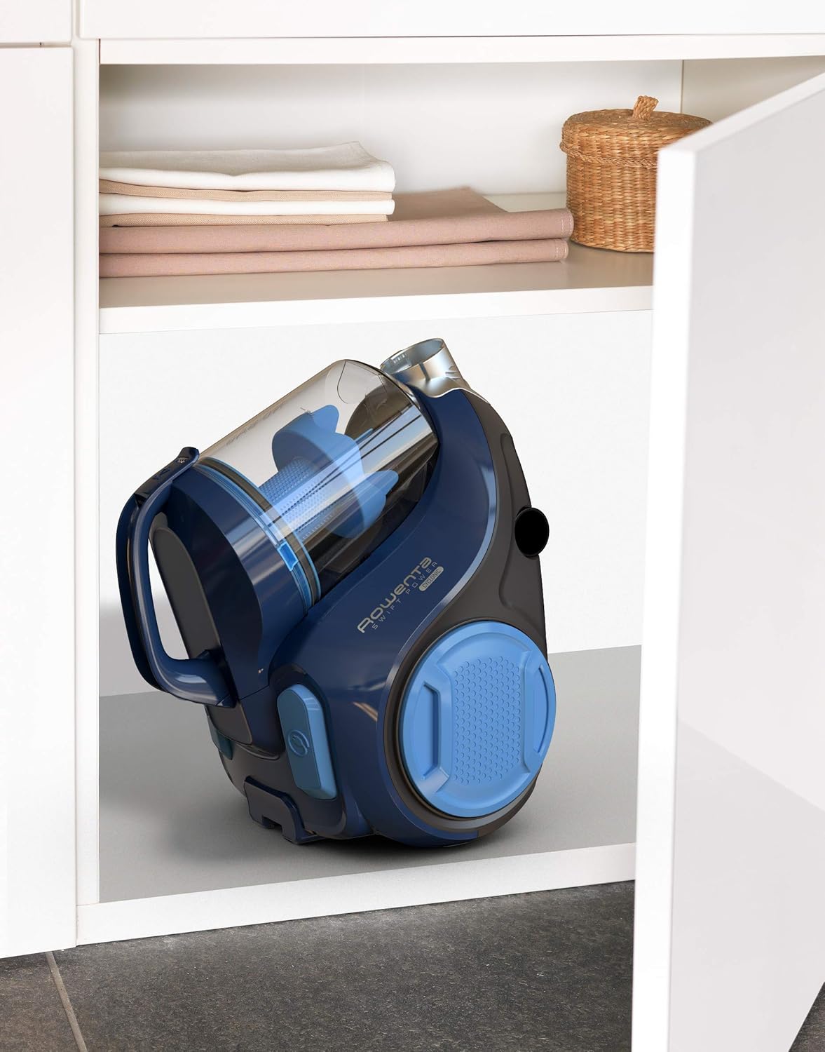 Rowenta Swift Power Cyclonic Staubsauger ohne Beutel, 900 Watt, saugstark, 1,2 L Staubbehälter, hohe Filtration, große Flächenabdeckung, beutelloser Staubsauger mit Kabel, blau, RO2981EA
